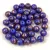 Czech Pressed Round Glass Bead - Cobalt Copper Splash - 4mm
