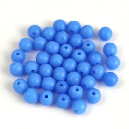 Czech Pressed Round Glass Bead - Light Sapphire - 4mm