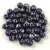 Czech Pressed Round Glass Bead - Dark Cobalt Silver Patina - 4mm