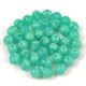 Czech Pressed Round Glass Bead - Turquoise Green Opal Blend - 4mm