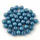 Czech Pressed Round Glass Bead - Turquoise Blue Mable - 4mm