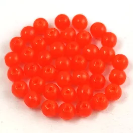 Czech Pressed Round Glass Bead - orange-4mm