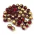 Czech Pressed Round Glass Bead - Siam Amber - 4mm