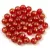 Czech Pressed Round Glass Bead - Light Siam Gold Splash- 4mm