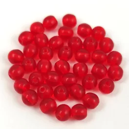 Czech Pressed Round Glass Bead - Light Siam - 4mm