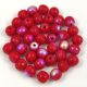 Czech Pressed Round Glass Bead - Dark Red AB - 4mm