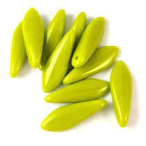   Lándzsa (szirom) cseh préselt üveggyöngy - Green Pea - 5x16mm