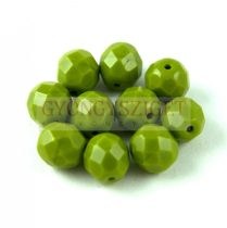Cseh csiszolt golyó gyöngy - Opaque Green Pea - 8mm