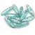 Dagger - Czech Glass Bead - Aqua Silver Splash - 5x16mm