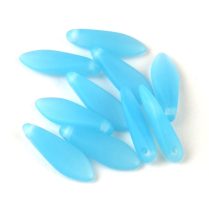   Lándzsa (szirom) cseh préselt üveggyöngy - Matt Opal Turquoise Blue - 5x16mm