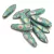 Dagger - Czech Glass Bead - Matte Turquoise Green Peacock - 5x16mm