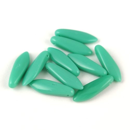 Lándzsa (szirom) cseh préselt üveggyöngy - Turquoise Green -5x16mm