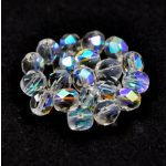 Cseh csiszolt golyó gyöngy - Crystal AB - 6mm