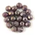 Czech Firepolished Round Glass Bead - Chalk White Bronze Luster - 6mm
