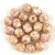 Czech Firepolished Round Glass Bead - Chalk White Rose Marble - 6mm
