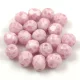 Czech Firepolished Round Glass Bead - Chalk White Milky Light Amethyst - 6mm