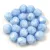 Czech Firepolished Round Glass Bead - Chalk White Milky Light Sapphire - 6mm