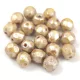 Cseh csiszolt golyó gyöngy - Chalk White Brown Cream Luster - 6mm