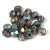 Czech Firepolished Round Glass Bead - amethyst gunmetal - 6mm