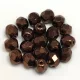 Czech Firepolished Round Glass Bead - dark bronzee - 6mm