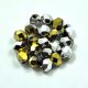 Czech Firepolished Round Glass Bead - jet california silver - 6mm