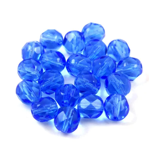 Cseh csiszolt golyó gyöngy - Transparent Light Sapphire - 6mm