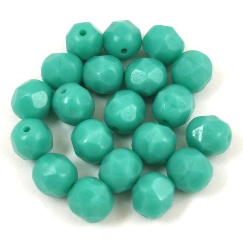 Czech Firepolished Round Glass Bead - Turquoise Green - 6mm