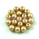 Czech Pressed Round Glass Bead - Aztec Gold - 6mm