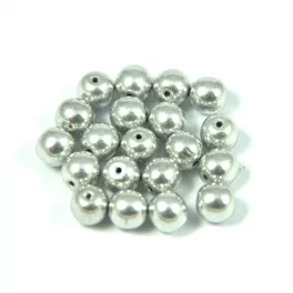Cseh préselt golyó - szélén fúrt - Silver -6mm