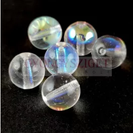 Cseh préselt golyó gyöngy - Crystal AB - 6mm