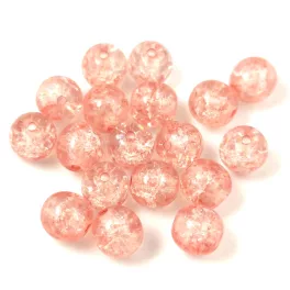 Cseh préselt golyó gyöngy - Cracked Light Peach - 6mm