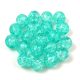 Czech Pressed Round Glass Bead - Cracked Light Turquoise - 6mm