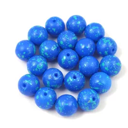   Cseh préselt golyó gyöngy - Light Sapphire Green Splash - 6mm