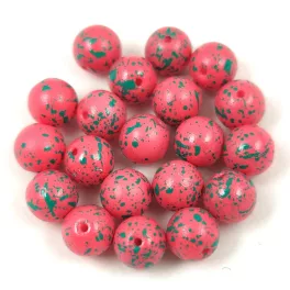 Cseh préselt golyó gyöngy - Pink Green Splash - 6mm