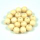 Czech Pressed Round Glass Bead -  ivory - 6mm