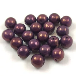 Cseh préselt golyó - Alabaster Purple Vega Luster - 6mm