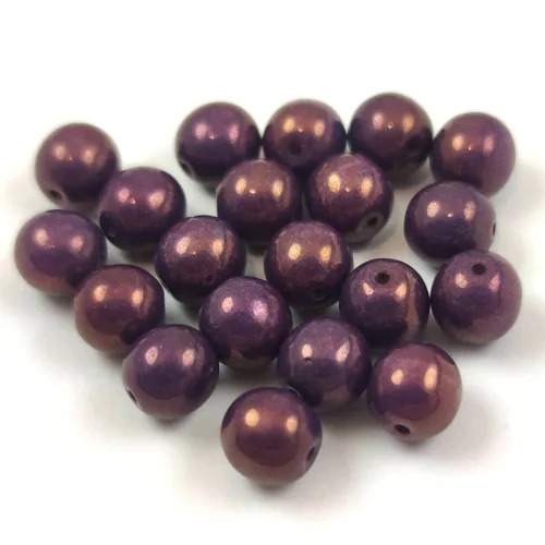 Cseh préselt golyó - Alabaster Purple Vega Luster - 6mm