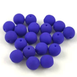 Czech Pressed Round Glass Bead - Silk Satin Sapphire - 8mm
