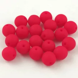 Czech Pressed Round Glass Bead - Silk Satin Cherry - 8mm