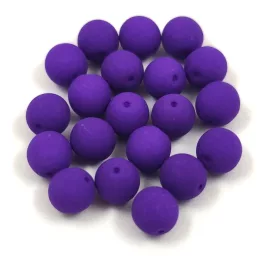 Cseh préselt golyó gyöngy -  Silk Satin Dark Violet - 6mm