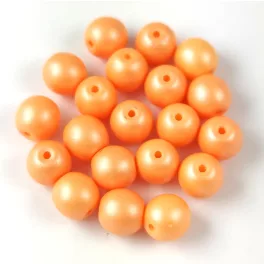 Cseh préselt golyó gyöngy - Silk Satin Peach - 6mm