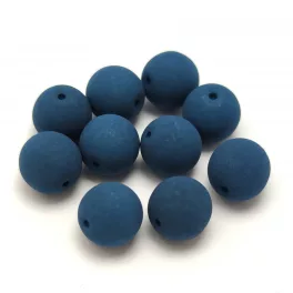 Czech Pressed Round Glass Bead - Silk Satin Montana - 6mm