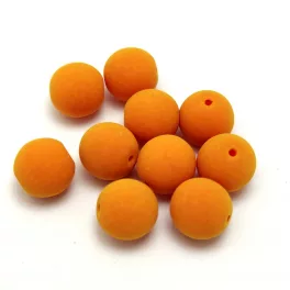 Czech Pressed Round Glass Bead - Silk Satin Orange - 6mm