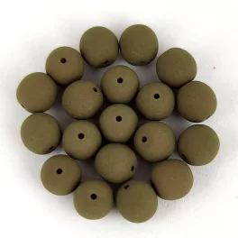   Cseh préselt golyó gyöngy -  Silk Satin Dark Moss Green - 6mm