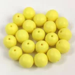 Cseh préselt  golyó gyöngy - White Opal Matt Yellow - 6mm