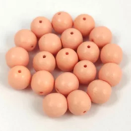 Cseh préselt  golyó gyöngy - White Opal Matt Peach - 6mm