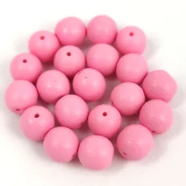 Cseh préselt  golyó gyöngy - White Opal Matt Pink - 6mm