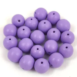 Cseh préselt  golyó gyöngy - White Opal Matt Purple - 6mm
