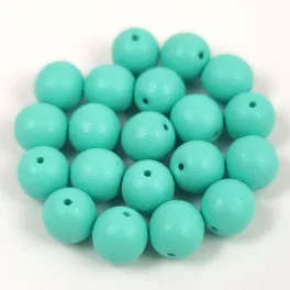   Cseh préselt  golyó gyöngy - White Opal Matt Turquoise - 6mm
