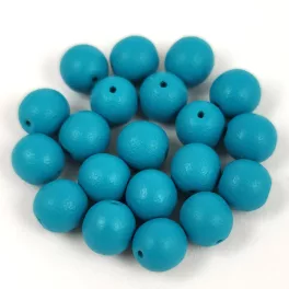   Cseh préselt  golyó gyöngy - White Opal Matt Dark Teal - 6mm